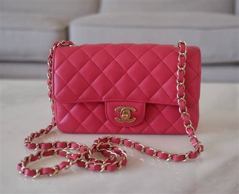 Chanel 17C Cuba MINI Rectangular CAVIAR Dark Pink / Coral